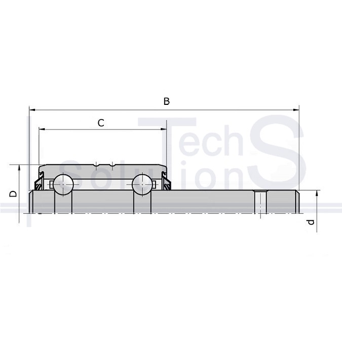 Pump bearing K2185.1-1TIH NTE 15.918×30×69.3 mm