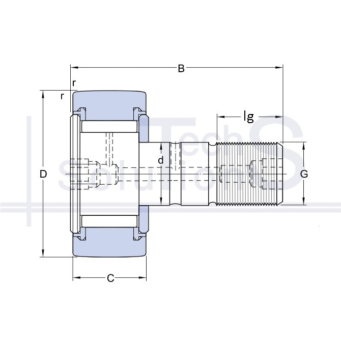 Rolka nośna KRV 22 PPA SKF 10×22×36 mm