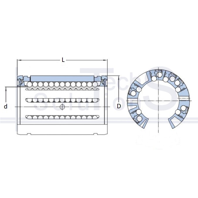 Linear motion ball bearing LBCT 40 A 2 LS SKF