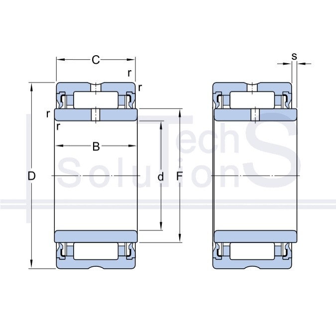 Łożysko igiełkowe poprzeczne NA 4906 2RS SKF 30×47×18 mm