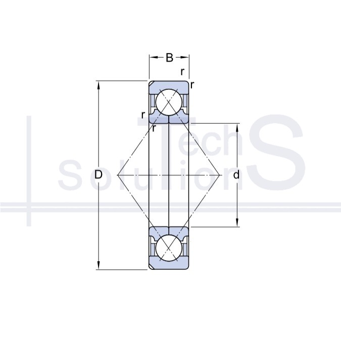 Łożysko kulkowe skośne QJ 207 N2MA/C2L SKF 35×72×17 mm
