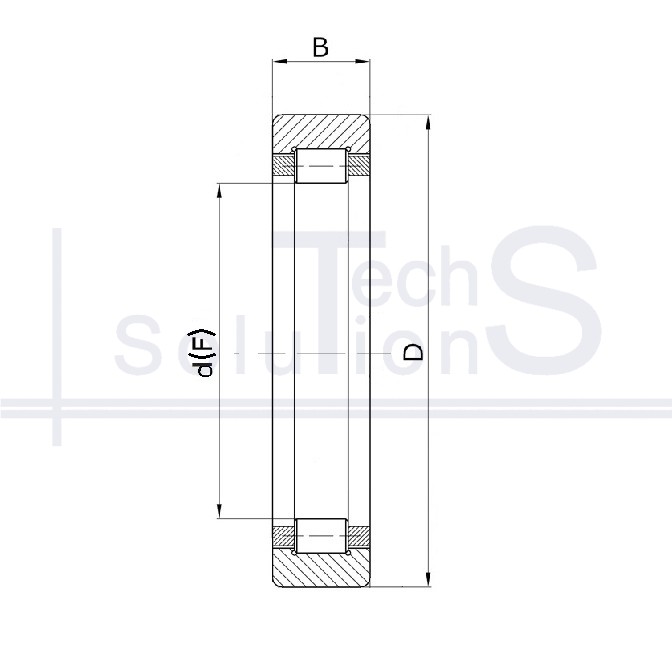 Łożysko walcowe poprzeczne RNU208E CT 50×80×18 mm