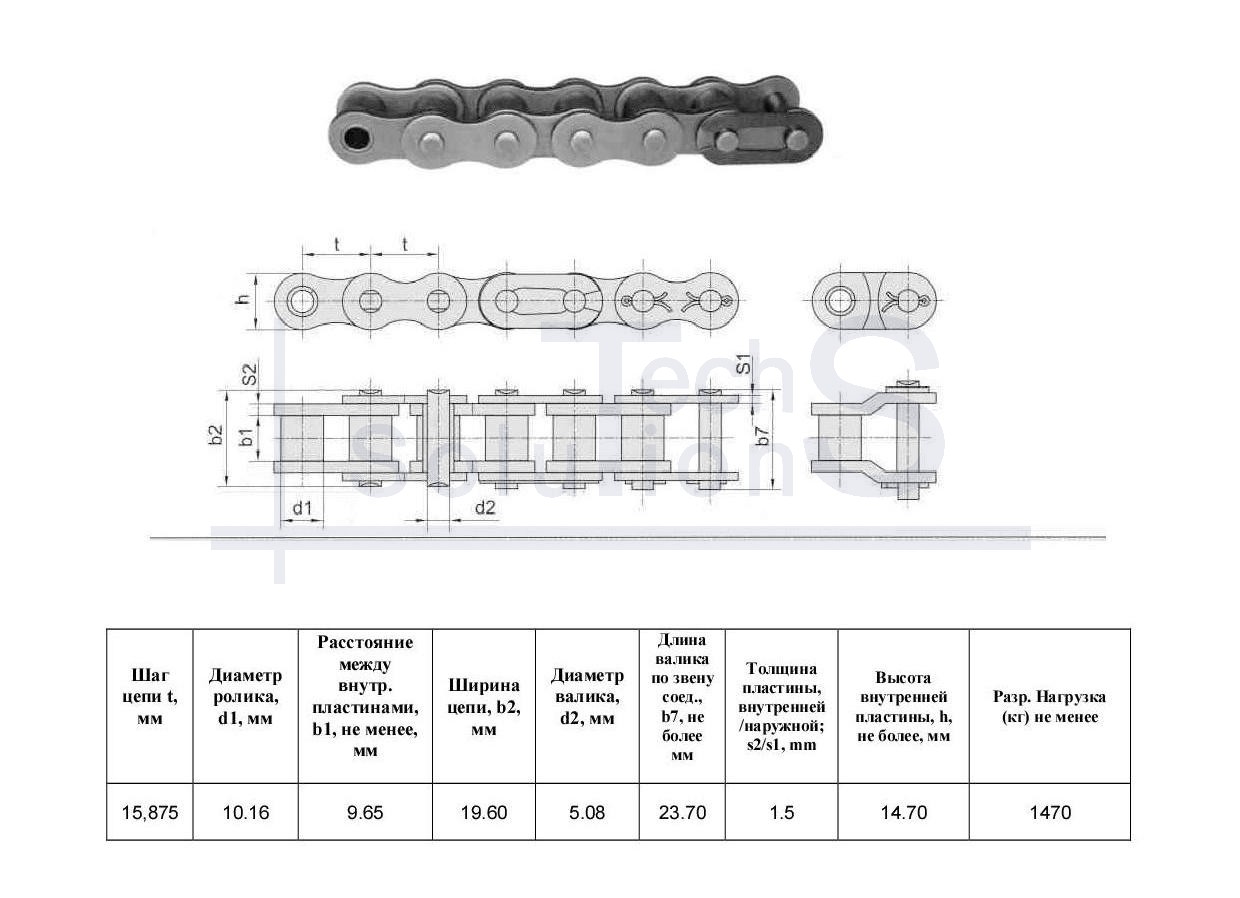 Łańcuch rolkowy 10B-1 SS L=5.0 m CT chain skok 15,875 mm