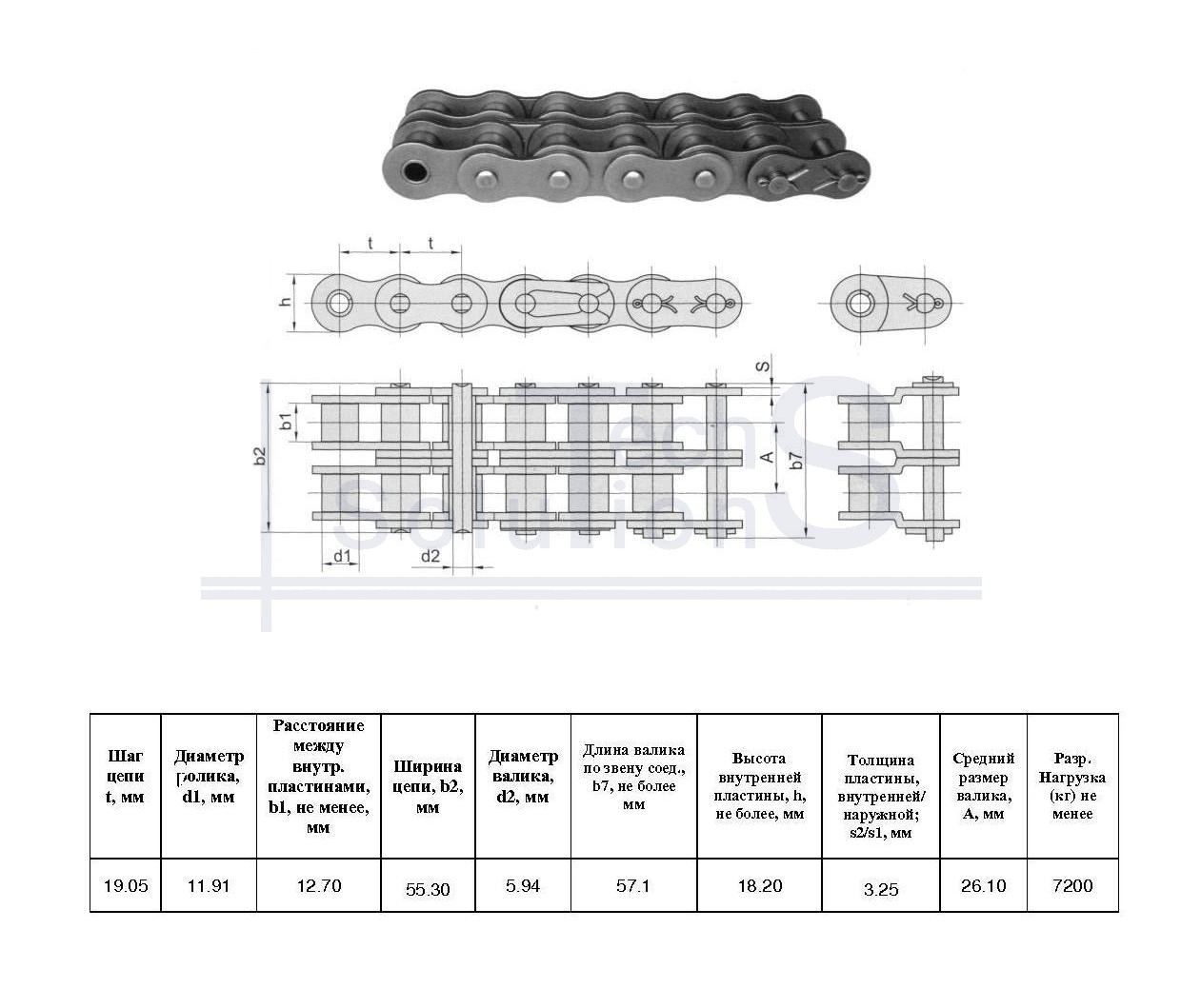 Łańcuch rolkowy 12AH-2 X 5M (263L) CT chain skok 19,05 mm