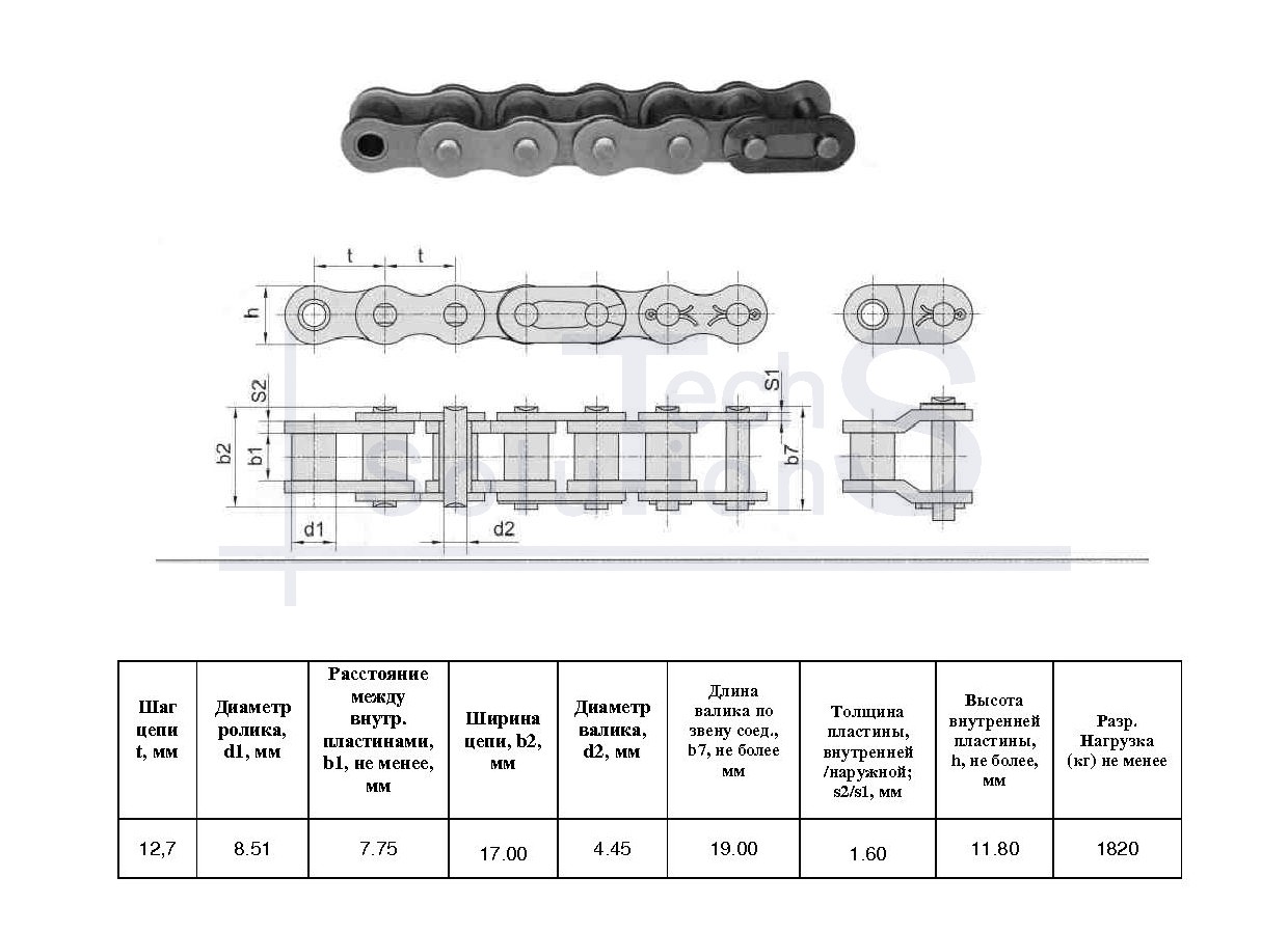 Łańcuch rolkowy 08B-1 X 2,5M (197L) CT chain skok 12,7 mm