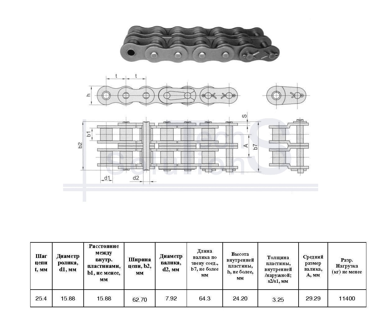 Łańcuch rolkowy 16A-2 X 5M (197L+1CL) CT chain skok 25,4 mm