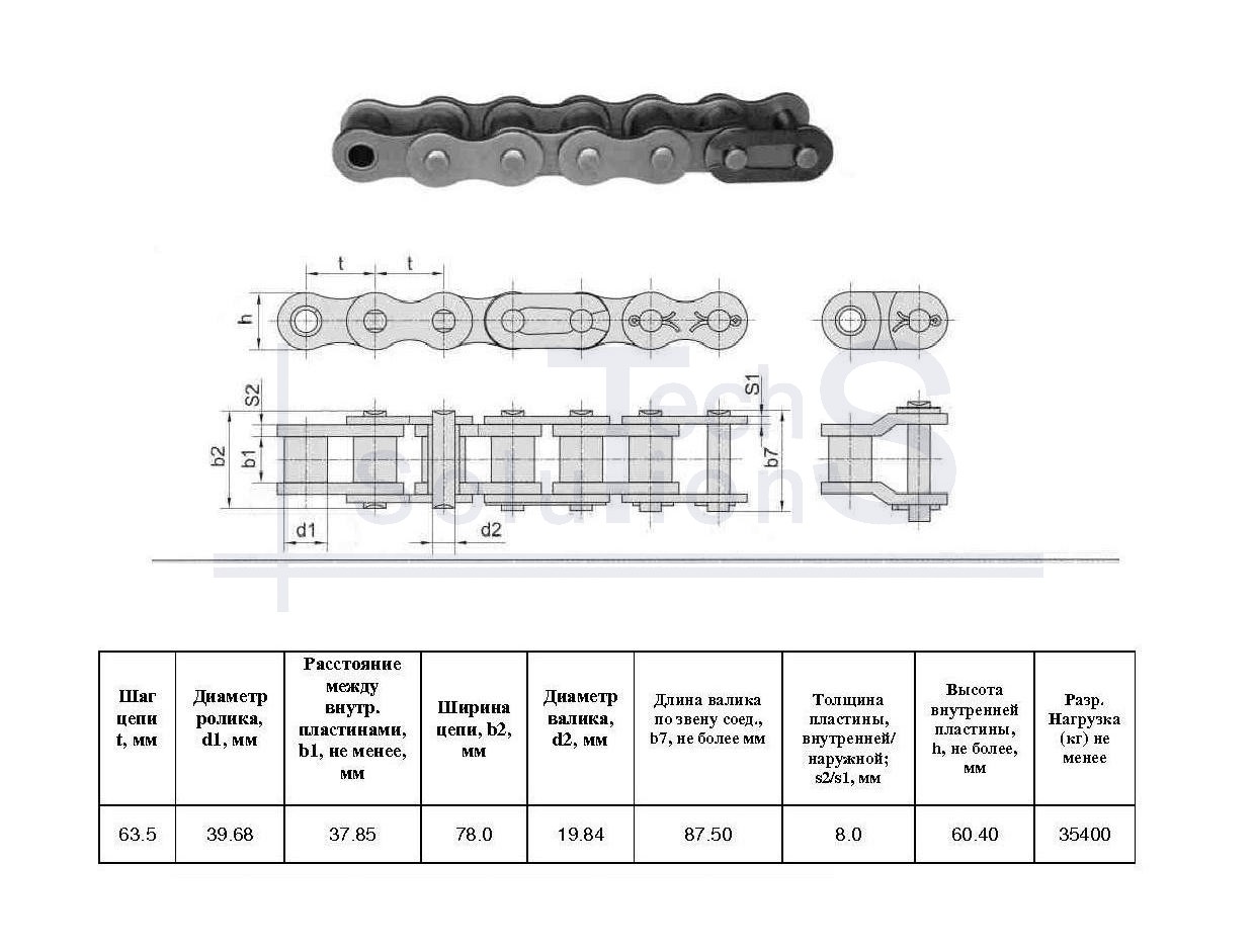 Łańcuch rolkowy 200-1 X 5M (79L+1CL) CT chain skok 63,5 mm