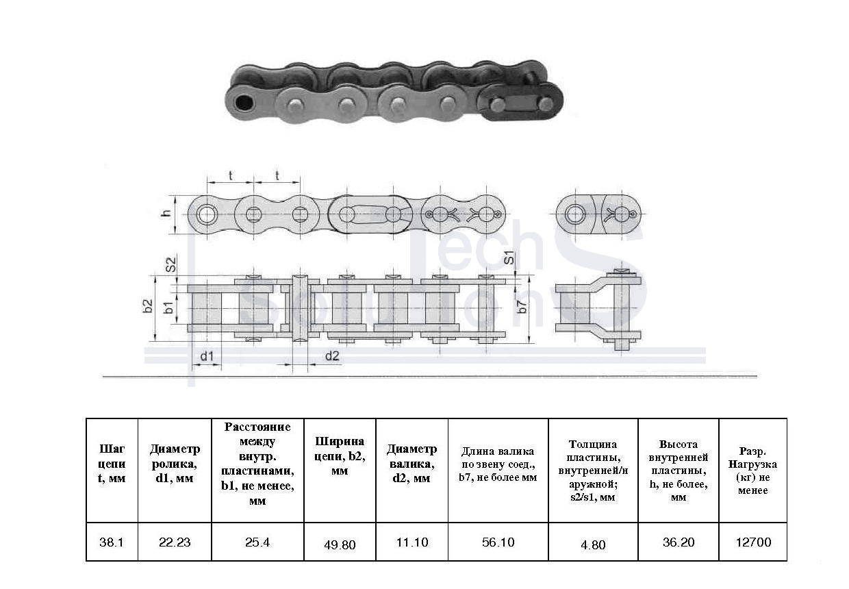 Łańcuch rolkowy 24A-1 X 5M (131L+1CL) CT chain skok 38,1 mm