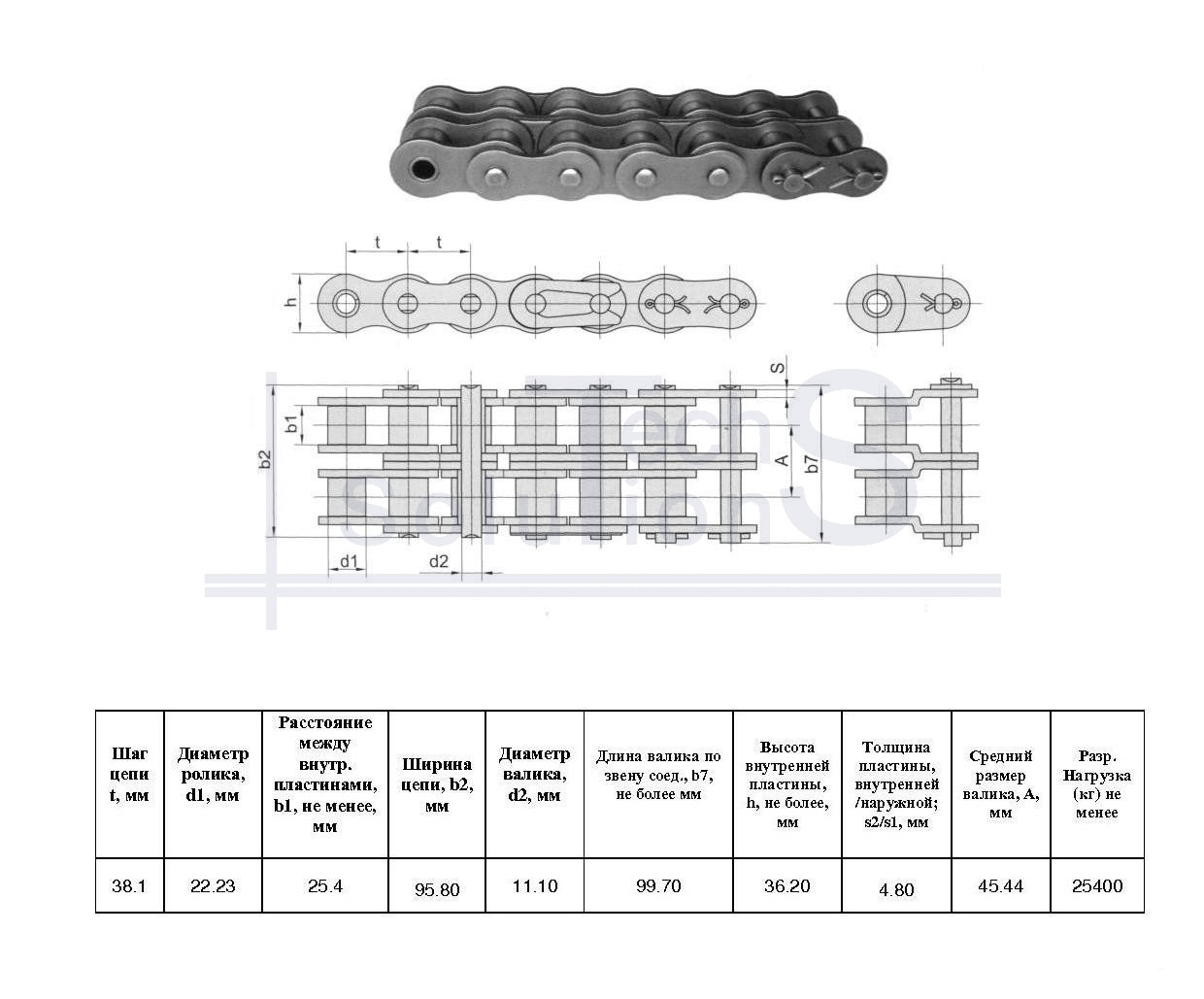 Łańcuch rolkowy 24A-2 X 5M (131L+1CL) CT chain skok 38,1 mm