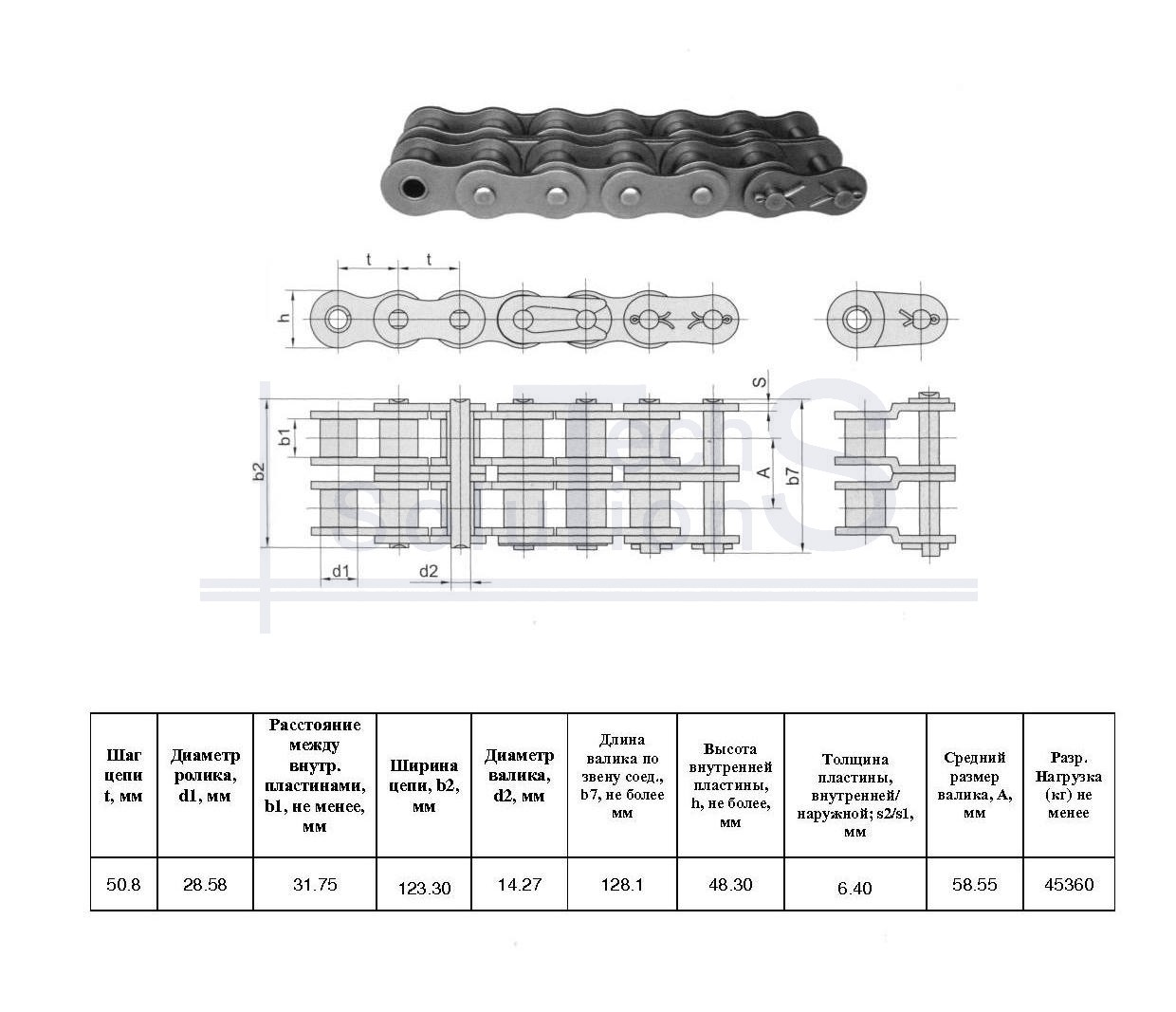 Łańcuch rolkowy 32A-2 X 5M (99L+1CL ) CT chain skok 50,8 mm