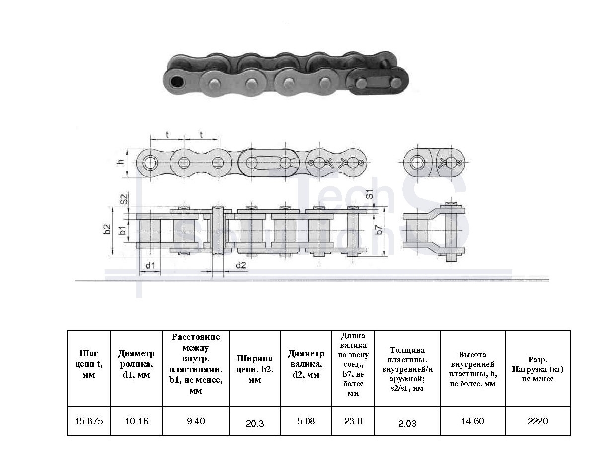 Łańcuch rolkowy 50-1 L=5.0 m (315 L) CT chain skok 15,875 mm