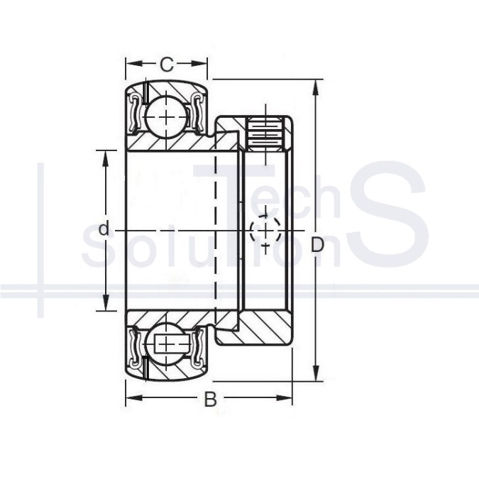 Łożysko z obudową SA 205 G NTE 25×52×31 mm