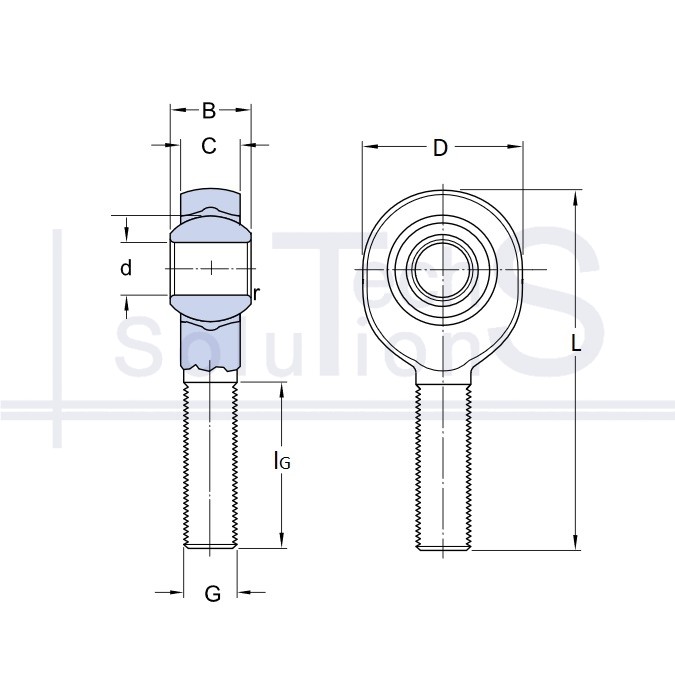 Rod end SAKB 6 F SKF 6×21×9 mm