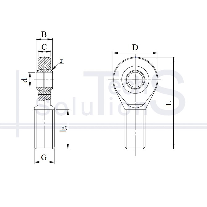 Głowica przegubowa SAL 20 T/K CT 20×50×25 mm