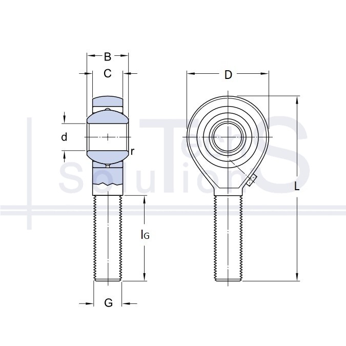 Rod end SALKAC 12 M SKF 12×33×16 mm
