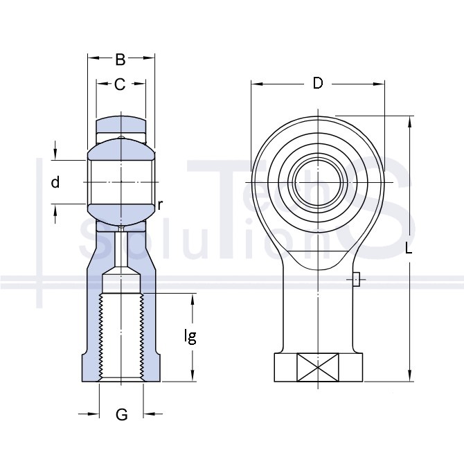 Rod end SIKAC 20 M SKF 20×51×25 mm