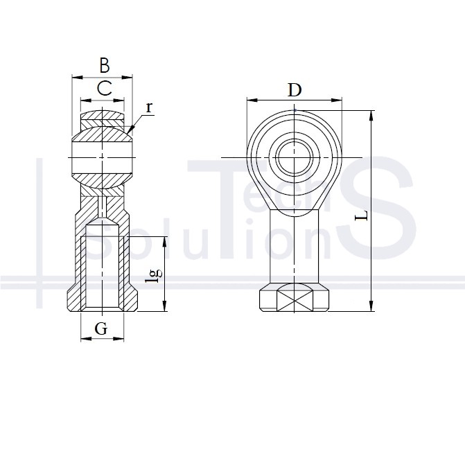Głowica przegubowa SIL 20 T/K CT 20×50×25 mm