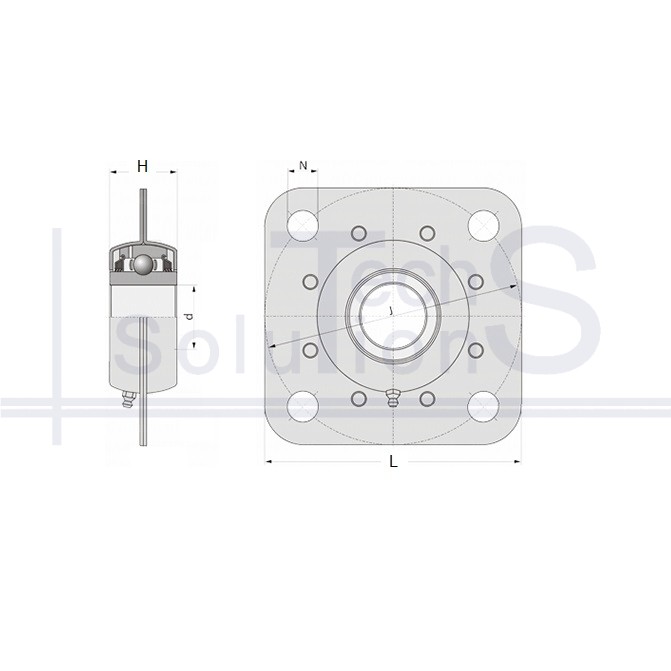 Zespół łożyskowy z kołnierzem ST740B NTE Ø55,562 mm