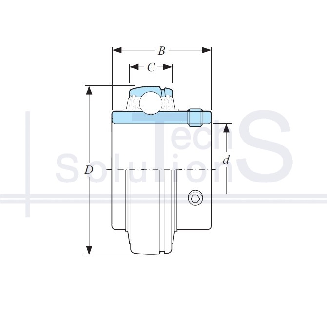 Łożysko z obudową UC206 CT 30×62×38,1 mm
