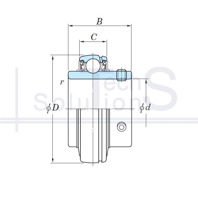 Housed bearing UC309 NTE 45×100×57 mm
