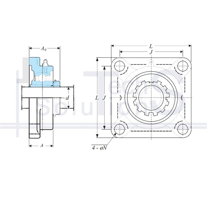 Zespół łożyskowy kołnierzowy UKF 210 CT Ø45 mm
