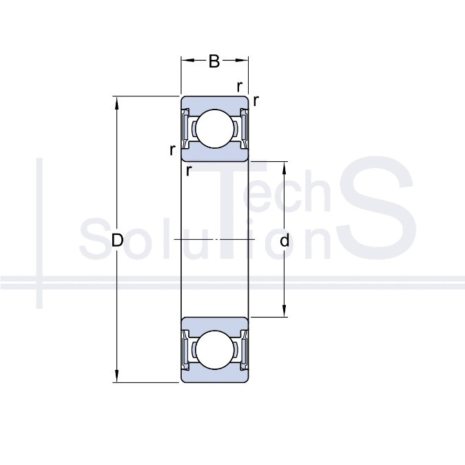 Łożysko kulkowe poprzeczne W 6207 2RS1 SKF 35×72×17 mm