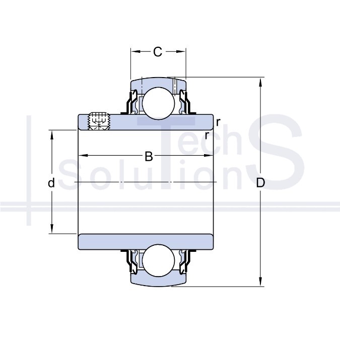Łożysko w obudowie YAR 212 207 2F SKF 61,913×110×65,1 mm