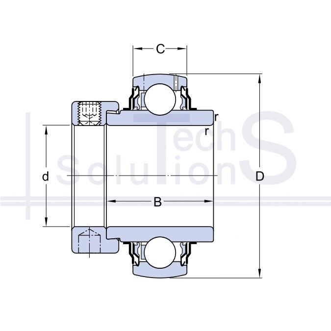 Łożysko w obudowie YEL 207-107-2F SKF 36,513×72×37,6 mm