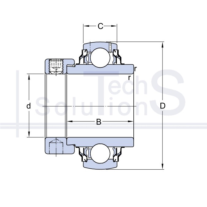Łożysko w obudowie YEL 207 2RF/VL065 SKF 35×72×37,6 mm