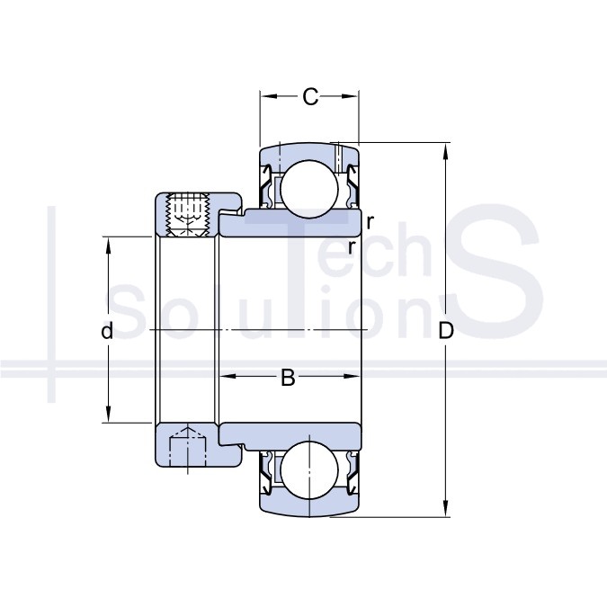 Łożysko w obudowie YET 205 SKF 25×52×21,5 mm