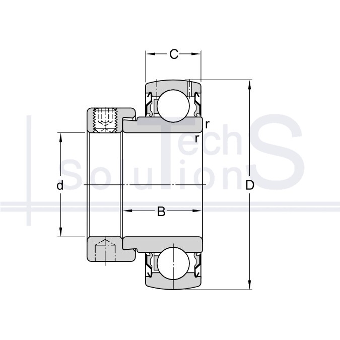 Łożysko z obudową AEL212 NOH CT 60×110×36,7 mm