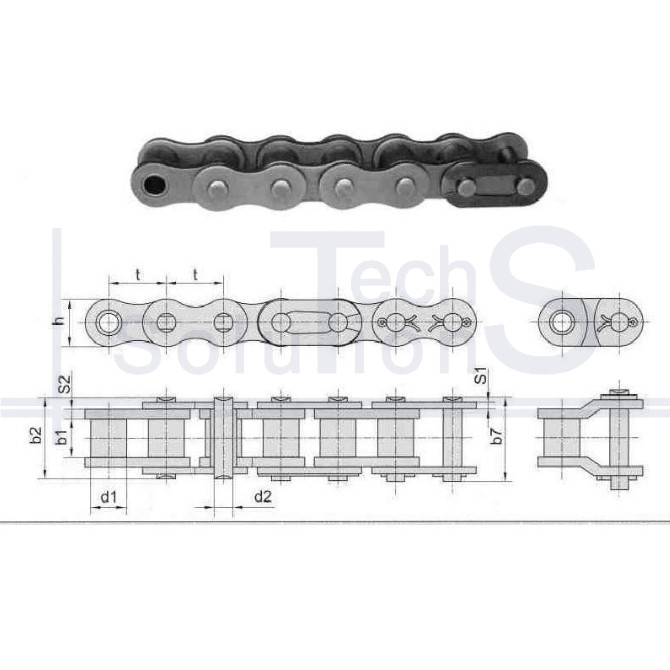 Łańcuch rolkowy 520 X 103L CT chain skok 15,875 mm