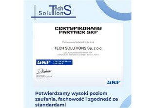 Tech Solutions — certyfikowany partner SKF!
